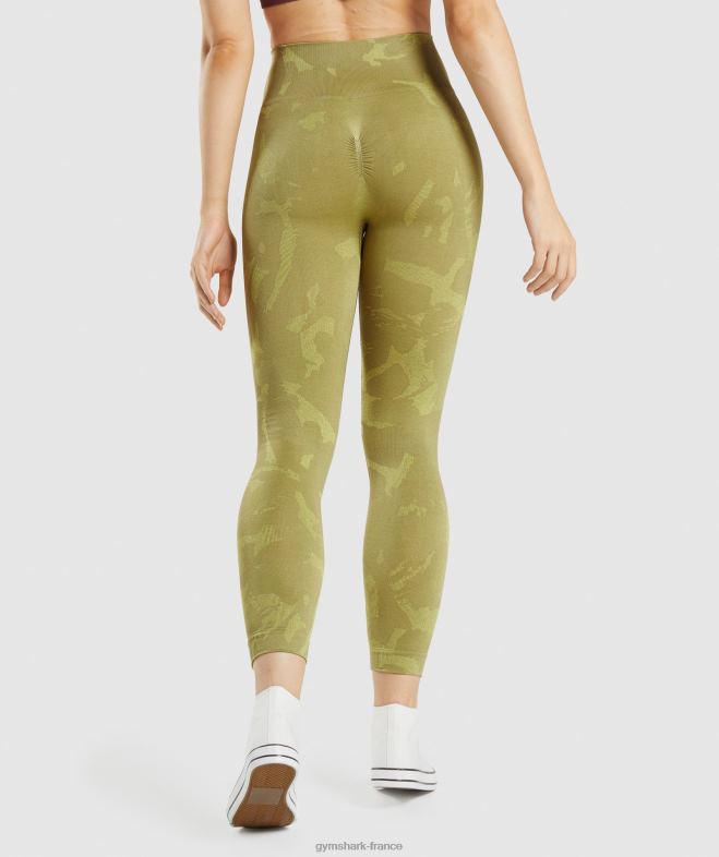 Gymshark adapter des leggings sans couture camouflage savane | vert griffon femmes 6HF28247